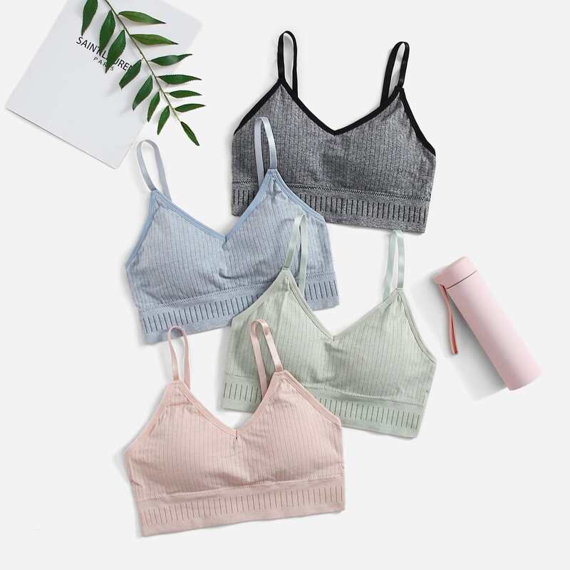 

4pcs Seamless Super Elastic Sports Bra, Multicolor
