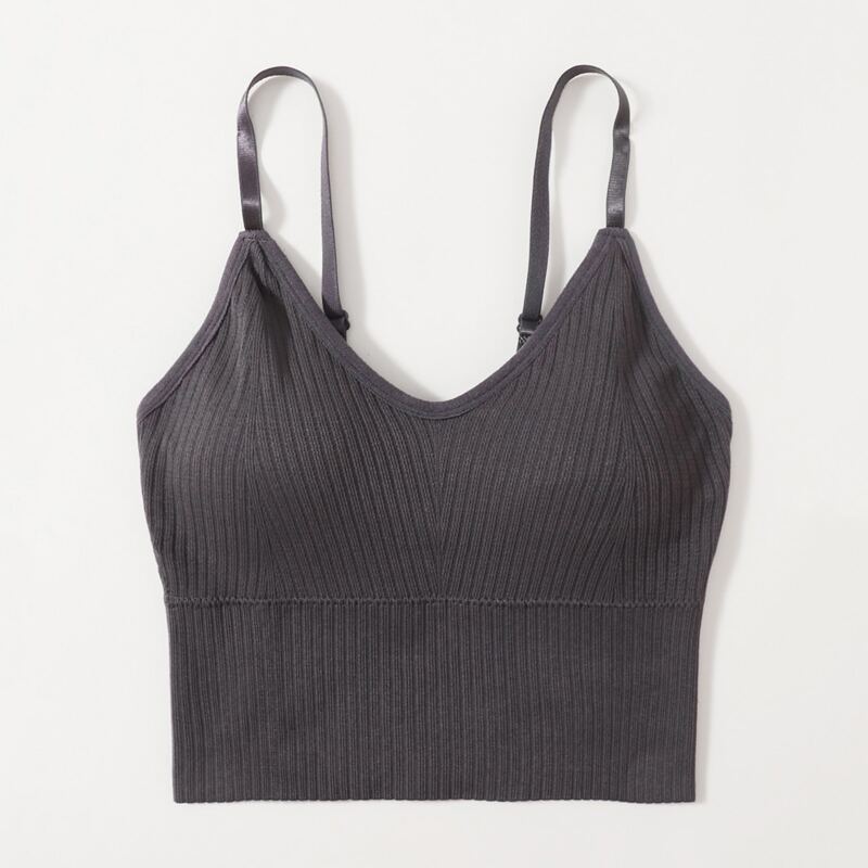 

Solid Longline Bra, Dark grey
