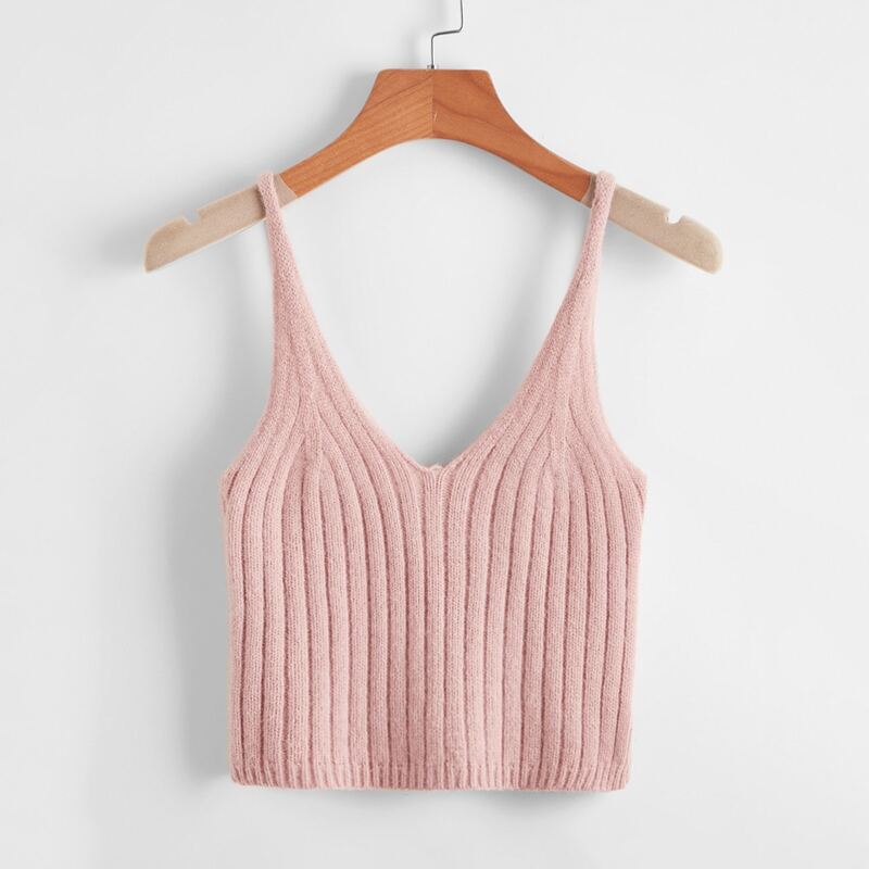 

Solid Ribbed Knit Top, Dusty pink