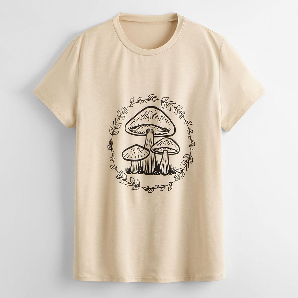 

Mushroom Graphic Tee, Apricot
