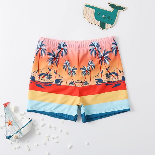 

Boys Tropical Print Swim Shorts, Multicolor