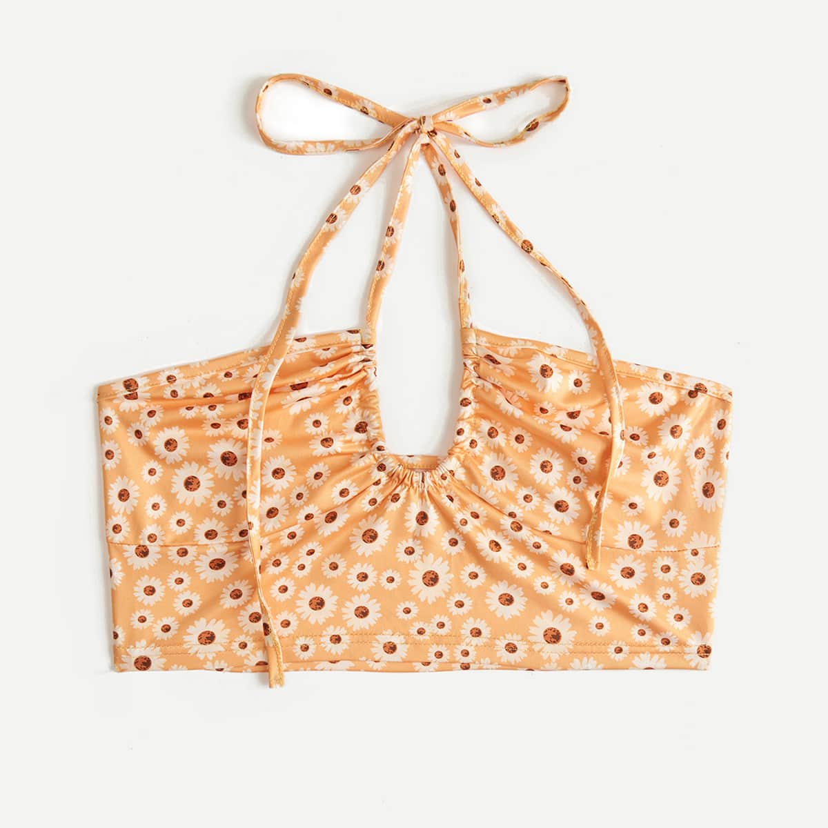 

Daisy Crop Halter Top, Orange