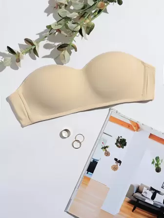 Reggiseni e senza ferretto Colore unico Beige Semplice