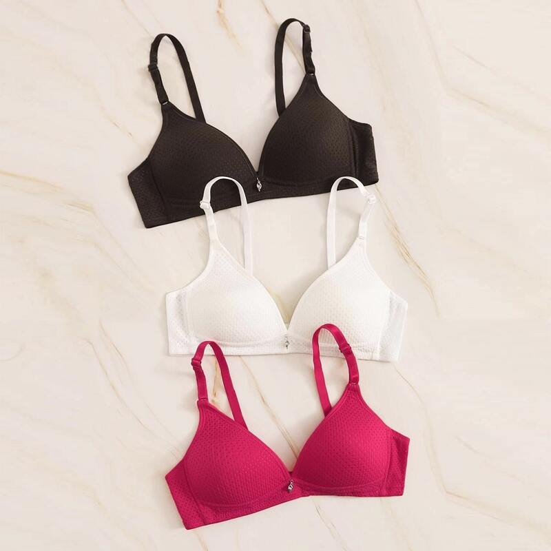 

3pack Solid Bra Set, Multicolor