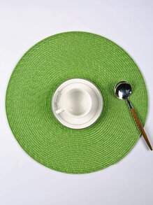 Plain Round Placemat - Green - View 1