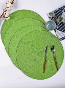 Plain Round Placemat - Green - View 5