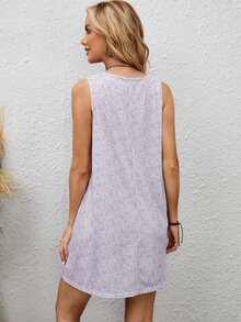 Wolf Print Tank Dress - Multicolor - View 2