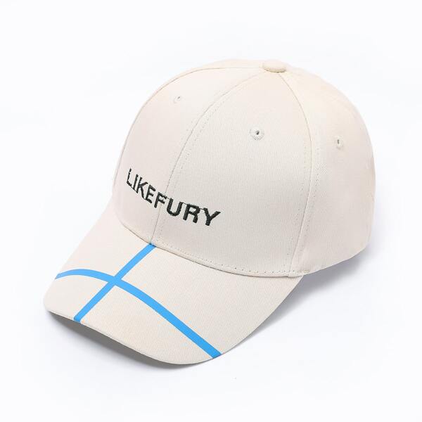 

Letter Embroidered Baseball Cap, Beige