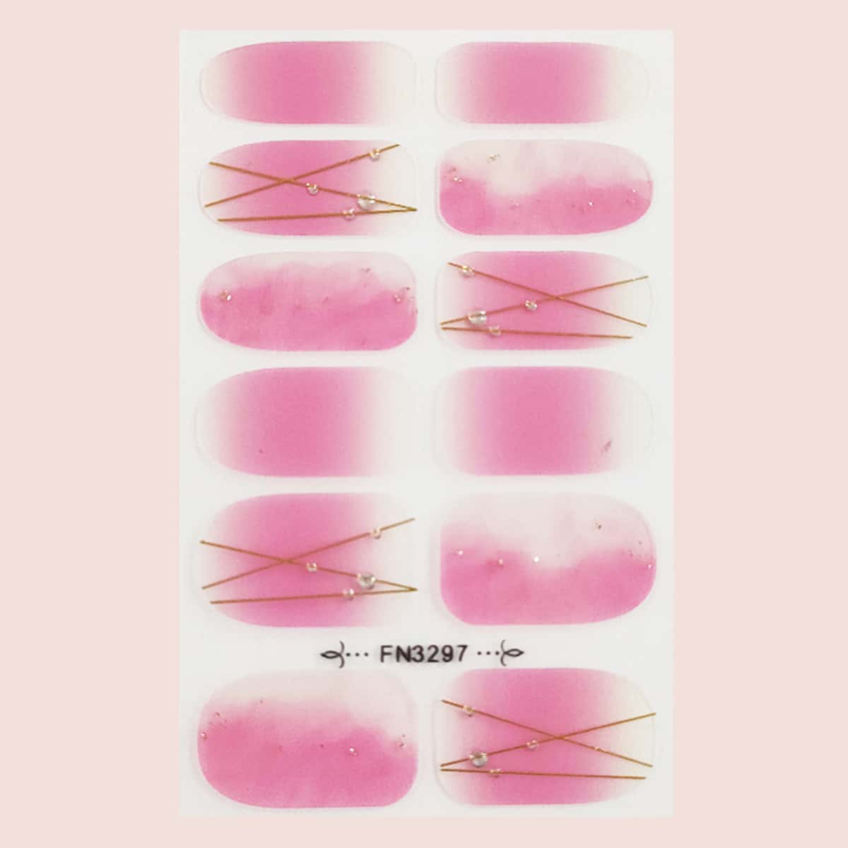 

1sheet Rhinestone Decor Ombre Nail Sticker, Multicolor