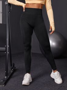 Legging thể thao Cắt ra màu trơn - màu đen - Xem 4