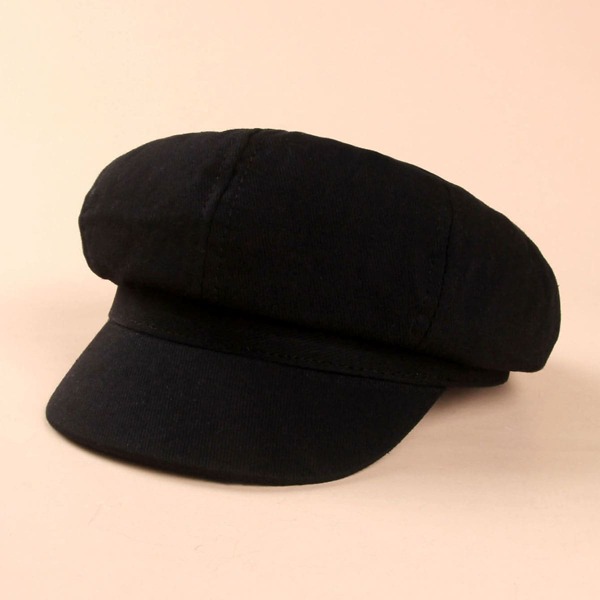 

Toddler Kids Solid Baker Boy Cap, Black