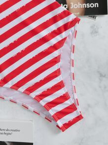 American Flag Print One Piece Swimsuit - Multicolor - View 6