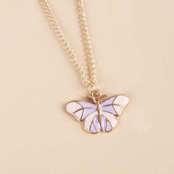 

Butterfly Pendant Necklace, Multicolor