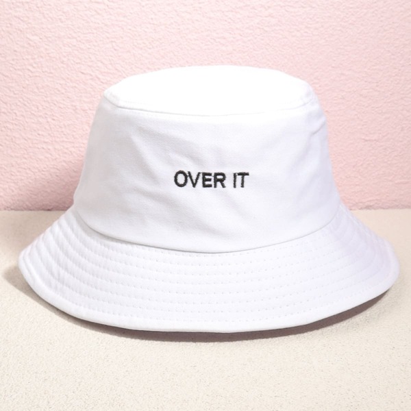 

Letter Embroidery Bucket Hat, White