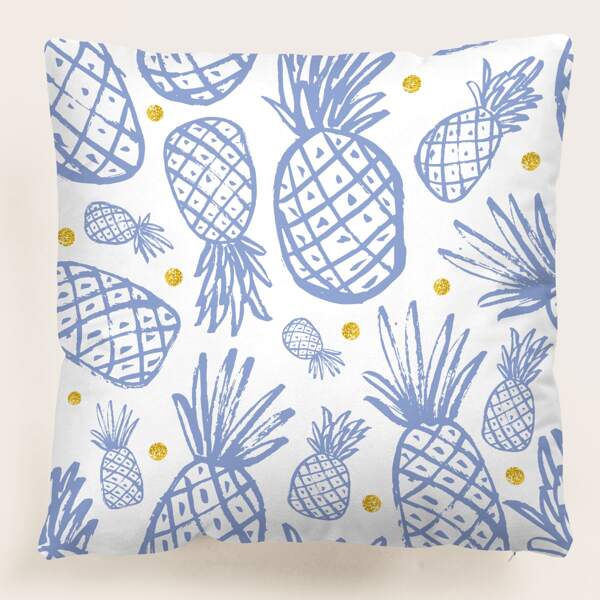 

Pineapple Print Cushion Cover Without Filler, Blue