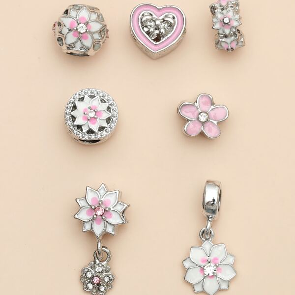 

7pcs Flower Design DIY Jewelry Accessory, Multicolor