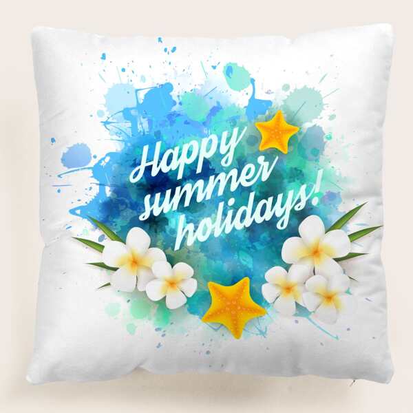 

Flower Print Cushion Cover Without Filler, Multicolor