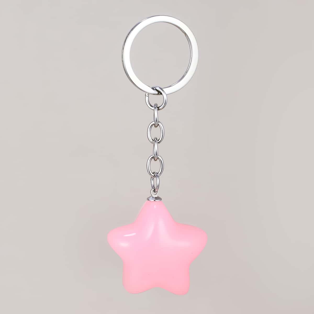 

Star Charm Keychain, Pink
