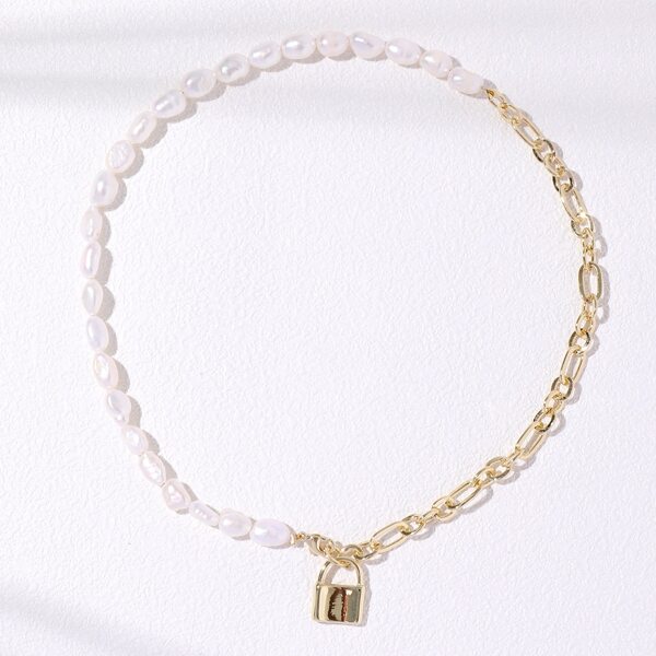 

Faux Pearl Decor Necklace, Gold