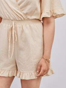 SHEIN Unity Mono ribete fruncido cruzado - Caqui - Ver 4