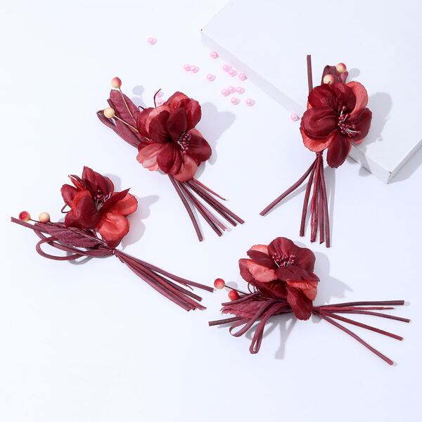 

1pc Artificial Flower, Red
