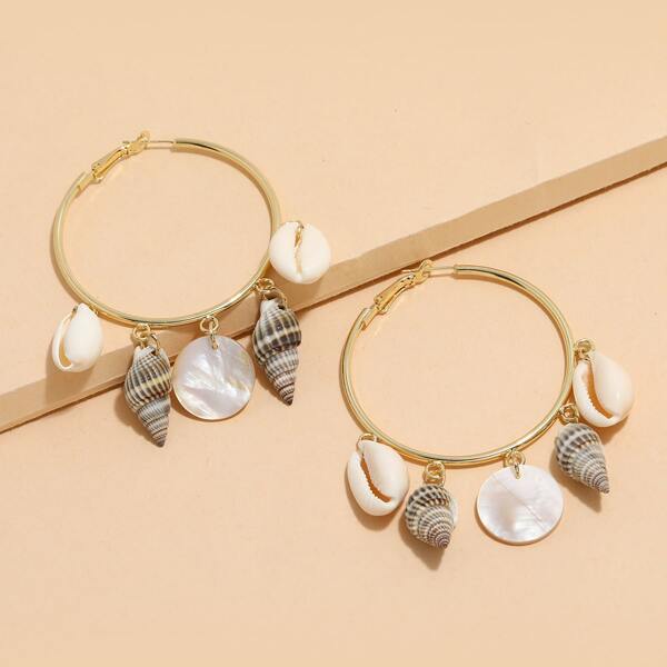 

Shell Charm Earrings, Gold