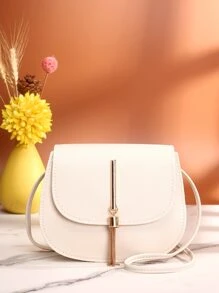 Túi đeo chéo Tua màu trơn - Màu be - Xem 1