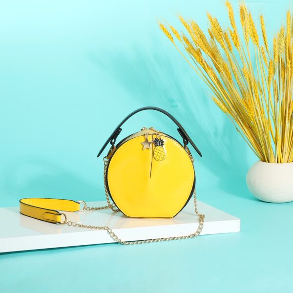 

Fruit Decor Chain Satchel Bag, Yellow