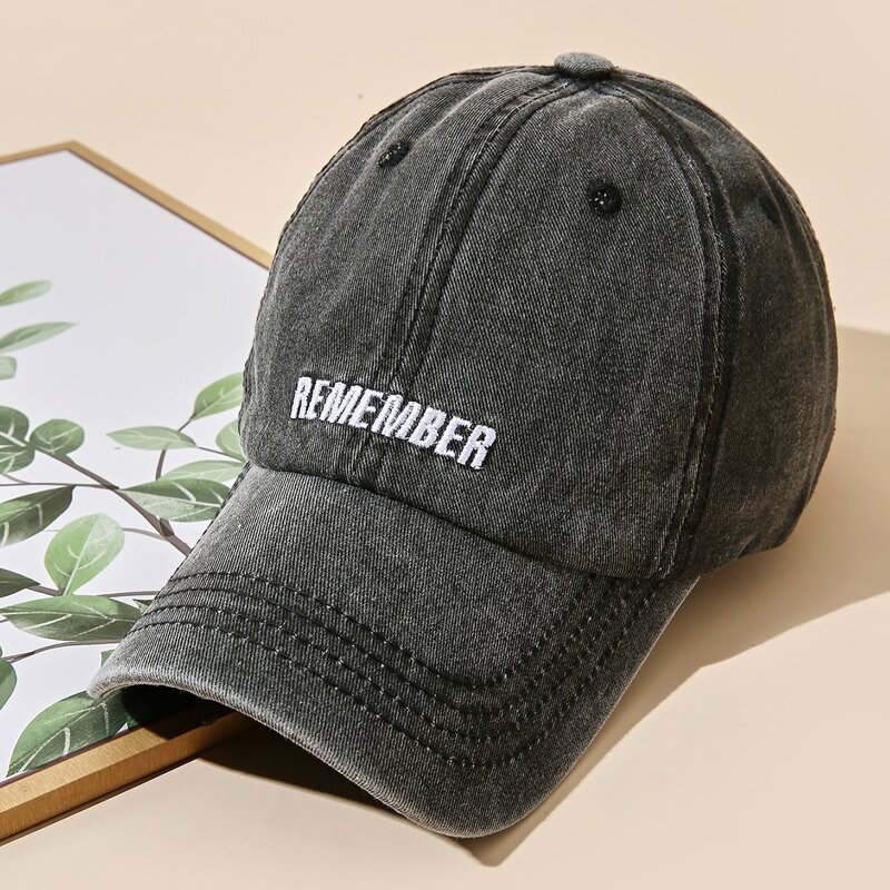 

Letter Embroidery Baseball Cap, Grey