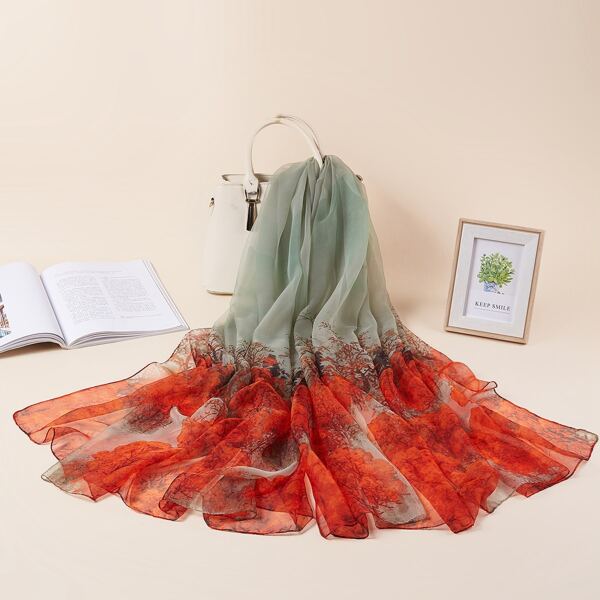 

Flower Print Scarf, Multicolor