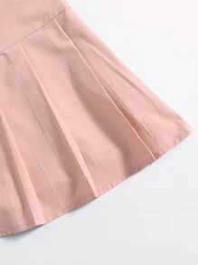 SHEIN Unity Solid Pleated Mini Skirt - Pink - View 4