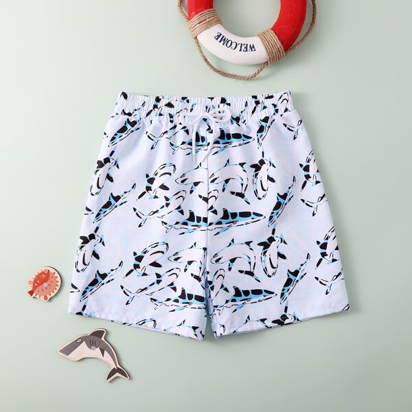 

Boys Whale Print Swim Shorts, Multicolor