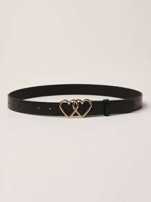 心形搭扣腰帶 - 黑色 - 查看 2