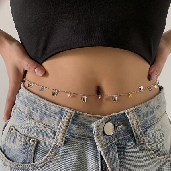 

Butterfly Charm Waist Chain, Silver