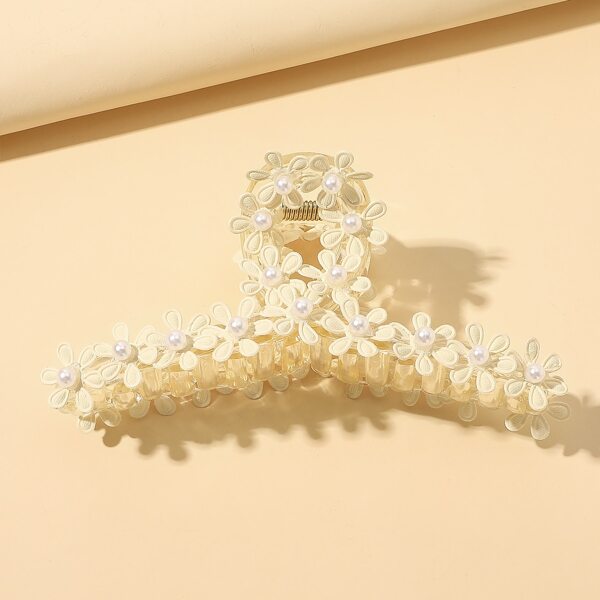 

Flower Decor Hair Claw, Yellow