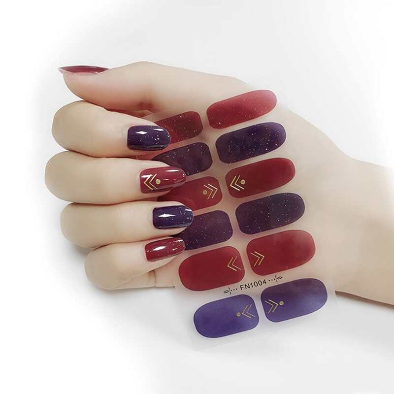 

1sheet Bronzing Graphic Nail Sticker, Multicolor
