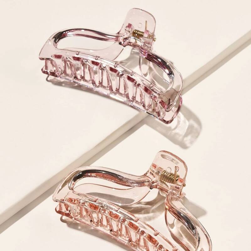 

2pcs Clear Hair Claw, Multicolor