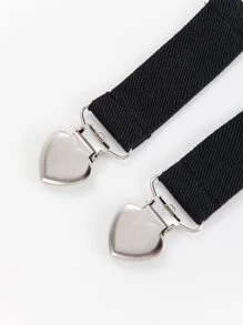2pcs Heart Detail Garter Belt - Black - View 3