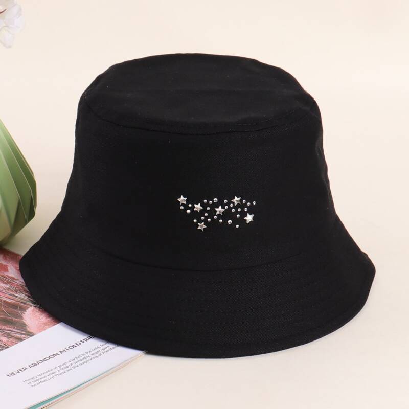 

Star Detail Bucket Hat, Black
