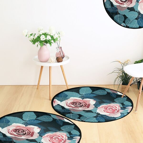 

1pc Flower Print Floor Mat, Multicolor