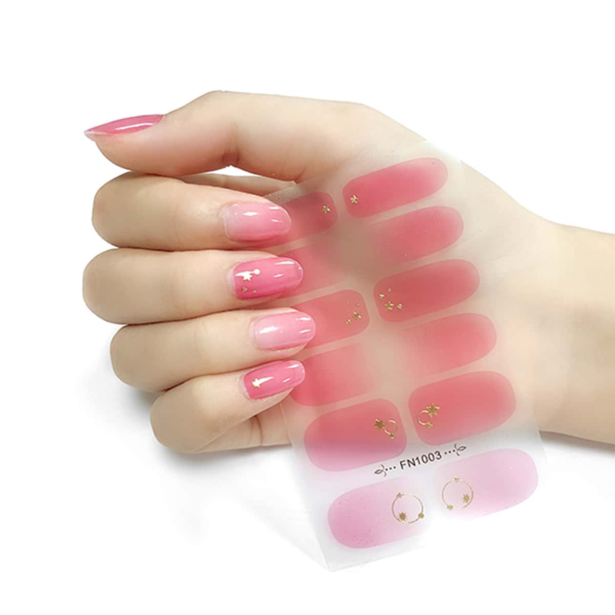 

1sheet Bronzing Graphic Nail Sticker, Multicolor