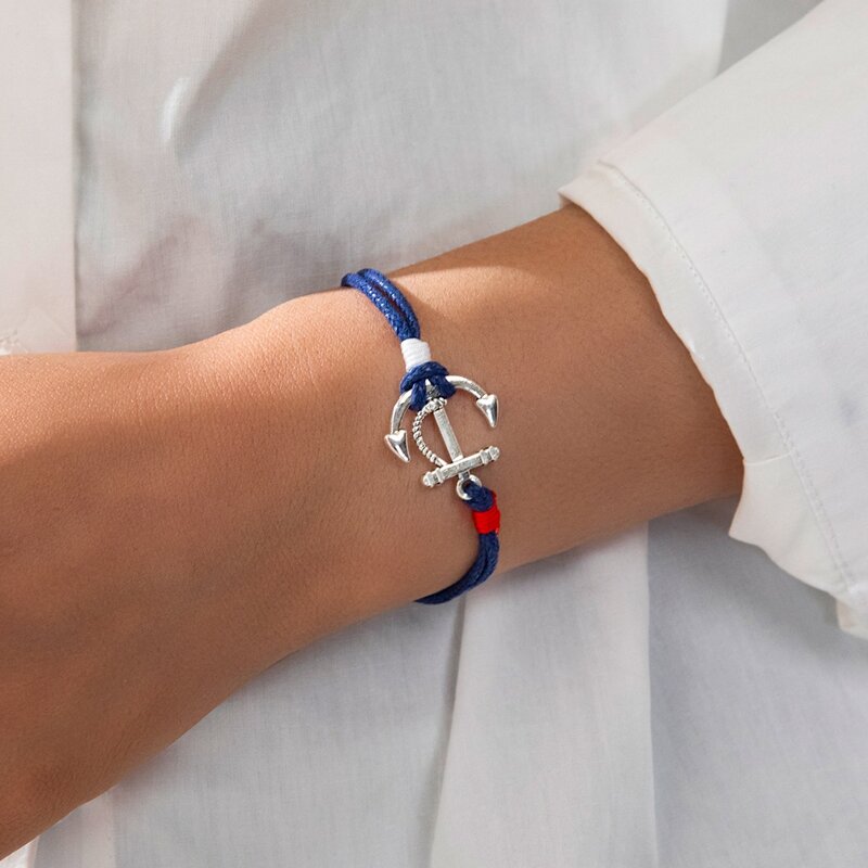 

Guys Anchor Decor Bracelet, Royal blue