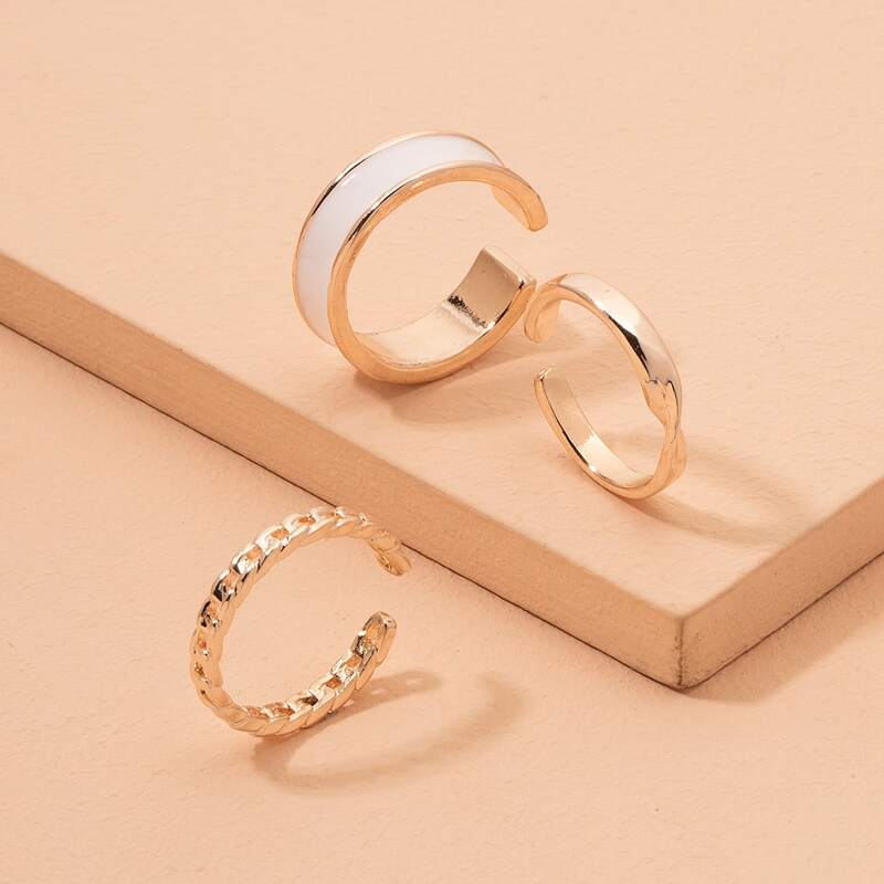 

3pcs Cuff Ring, Gold