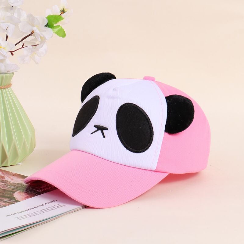 

Panda Graphic Baseball Cap, Pink