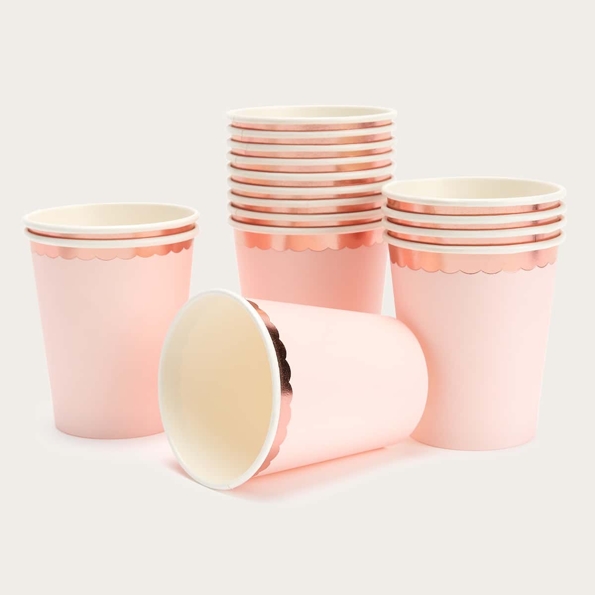 

10pcs Disposable Paper Cup, Rose gold