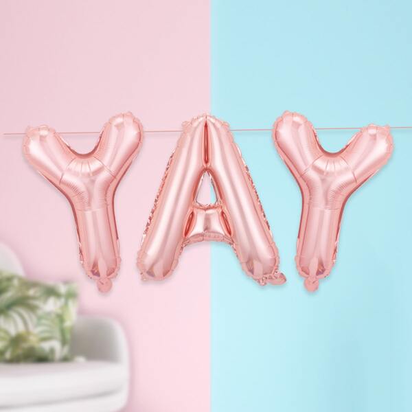 

5pcs Yay Design Balloon Set, Rose gold