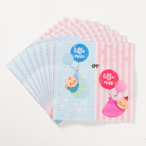 

20pcs Baby Shower Party Disposable Napkin, Multicolor