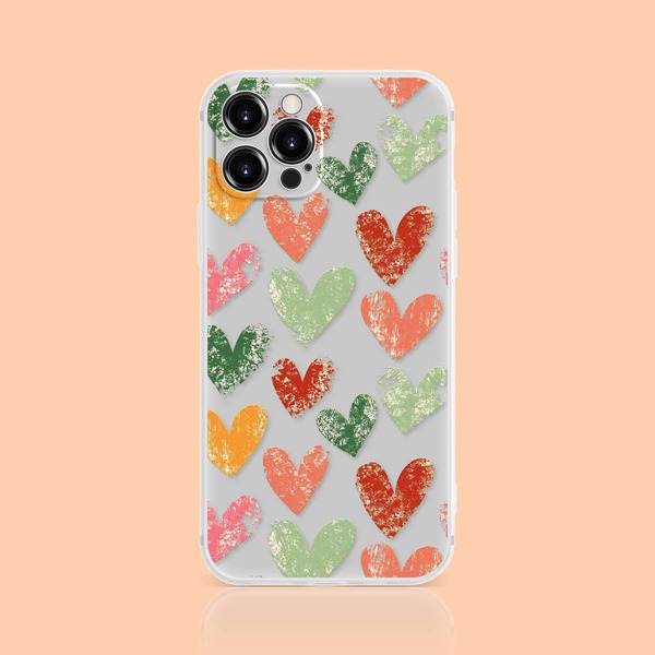 

Heart Pattern Phone Case, Clear
