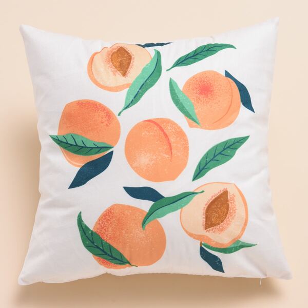 

Peach Print Cushion Cover Without Filler, Multicolor
