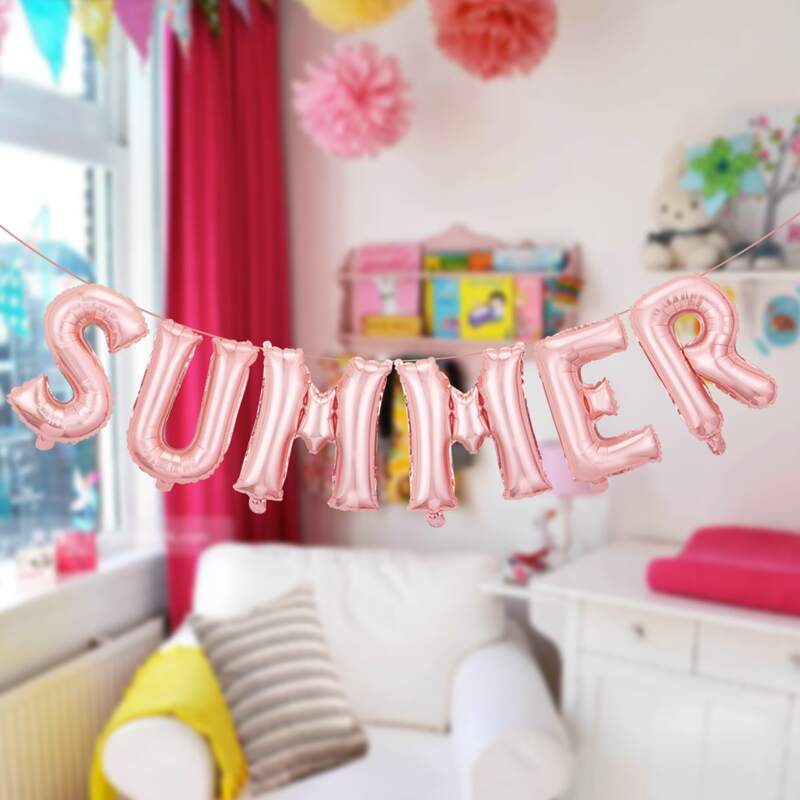 

8pcs Summer Balloon Set, Rose gold